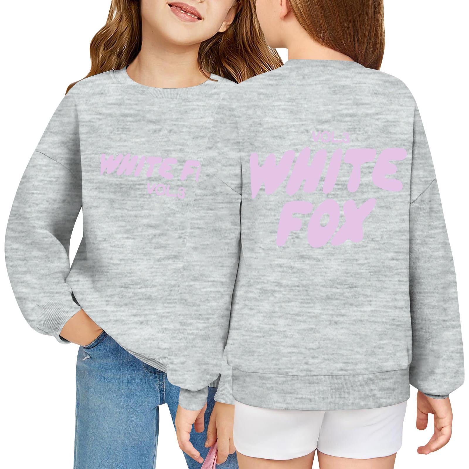 

Детский пуловер свободного кроя с длинным рукавом, с принтом букв и круглым вырезом 140