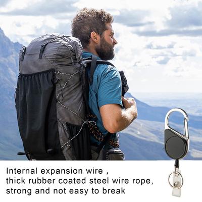Retractable Keychain Heavy Duty Carabiner Key Chain Lightweight Impact Resistance Tactical ID Badge