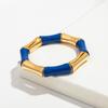 Retro Chunky Bamboo Curved Tube Acrylic Bracelets for Women New Trendy Resin Beaded Stretchy Stack Bangle Couple Jewelry Gifts