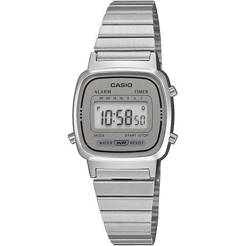 Casio CASIO watch ladies digital NEW design LA670WA-7 silver x gray overseas model