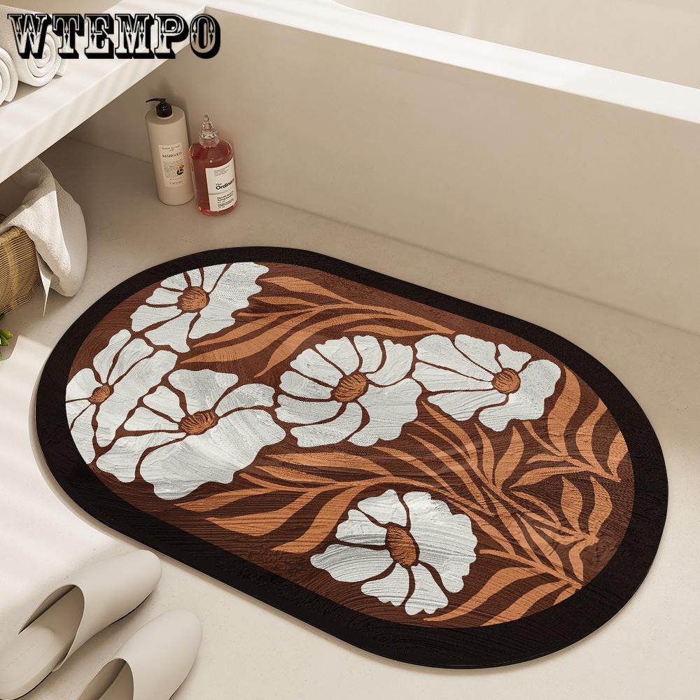 Bathroom Toilet Absorbent Floor Mat Bathroom Door Dirt Resistant Quick Drying Anti Slip Mat