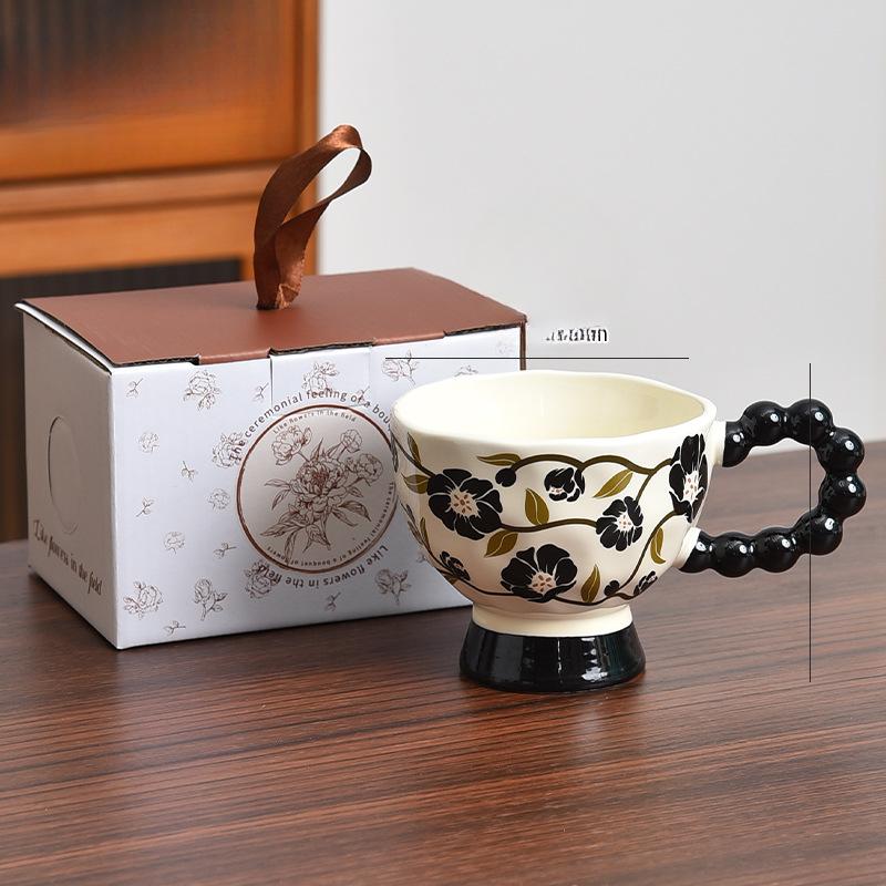 Retro Kaffeetasse Mittelalterliche Tasse Hochwertige und Luxuriöse Hochwertig Aussehende Tasse Keramik Britische Nachmittagstee-Tasse