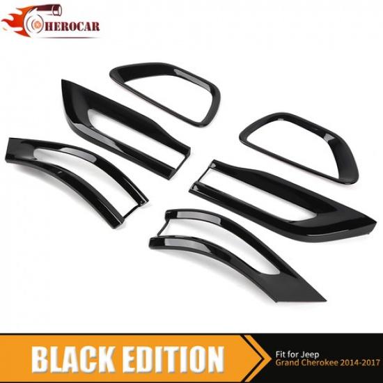 6x Tail Lamp Fog Light Cover Trim Bezels For Jeep Grand Cherokee 2014-2016 Black