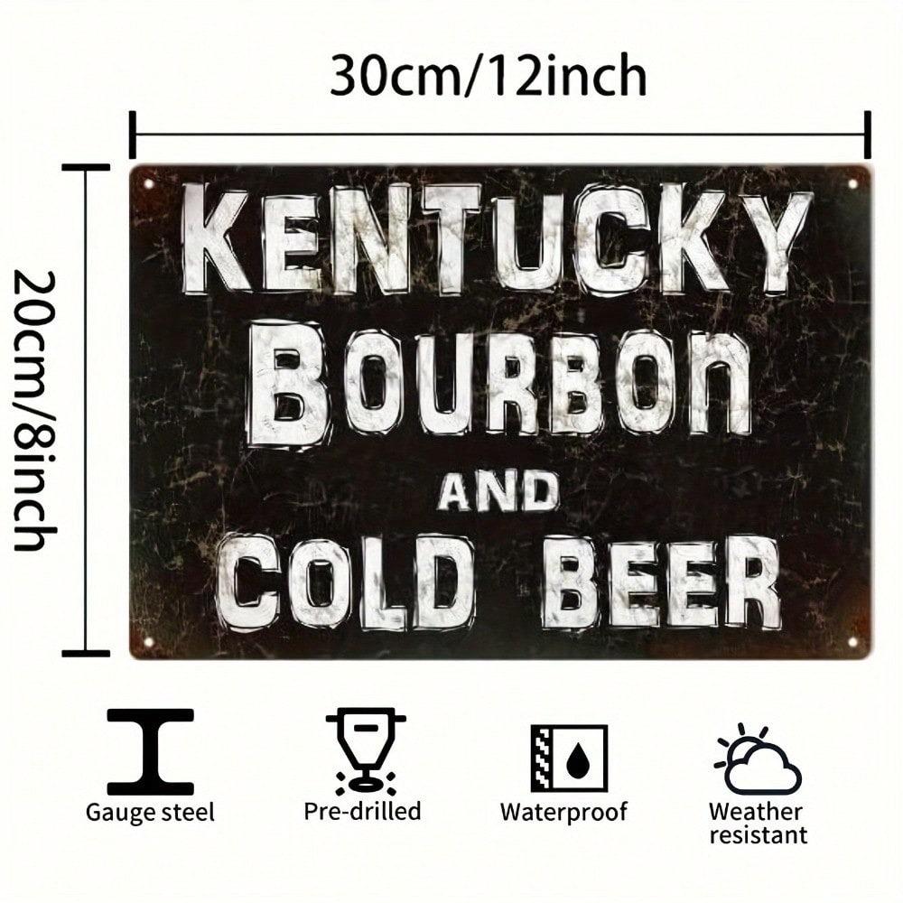 Vintage Metal Tin Sign 8x12 Inch Rustic Bar Decor Bourbon Beer Pub Wall Art