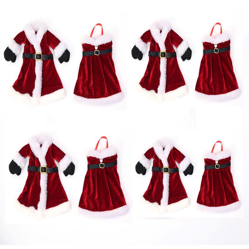 2025Christmas Wine Bottle Cover Set Golden Velvet Dress Clothes Cap Wine Bottle Bag Sleeve Xmas New Year Dinner Table Decoration