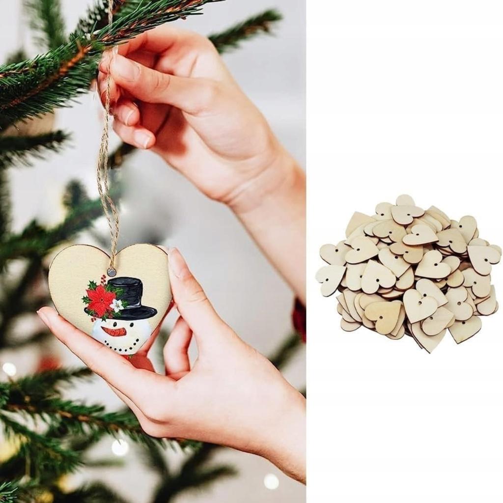 Hearts Valentine's Day Gift Garland Wooden Pendants 100PCS