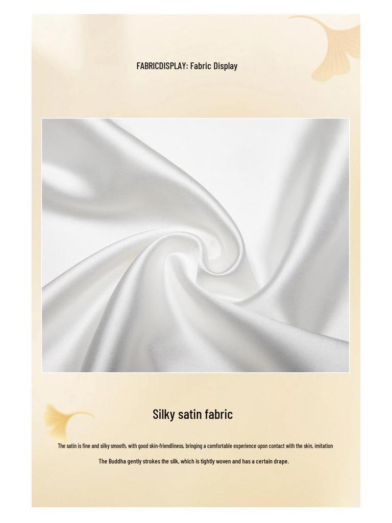 Sweet Satin Open-Front Robe: Deep V, Light Luxury, Tie-Waist, Wide Sleeves Homewear.