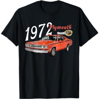 1972 72 Plymouth Duster Muscle Oldtimer T-Shirt VCA3 Herren Damen Tanktop Sweatshirt Kapuzenpullover Schwarz
