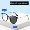 1PCS Color Changing Glasses Ultra Light Round Frame Unisex Optical Glasses for Driving Computer Daily Use High-definition
