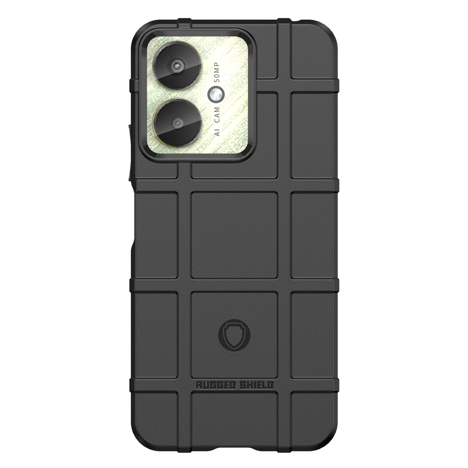 

For Xiaomi Redmi 13C 4G/13C 5G/13R 5G/Poco M6 5G/Poco C65 4G TPU Case Square Grid Phone Back Cover Black