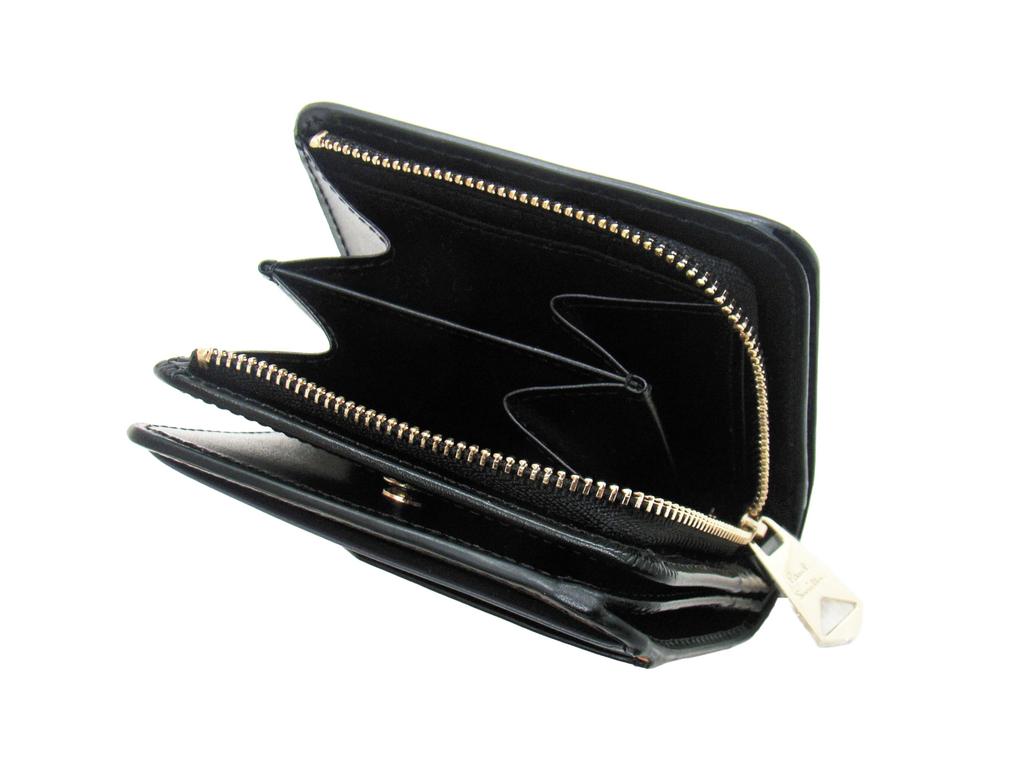 Paul Smith Swirl Stripe Slot Bifold Black Women's Wallet,