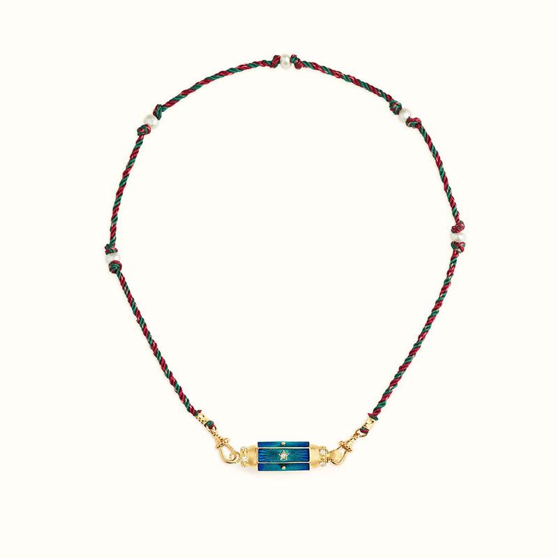 Retro Colored Stainless Steel Pendant Necklace For Women Handmade Braided Rope Chain Jewelry Accessories