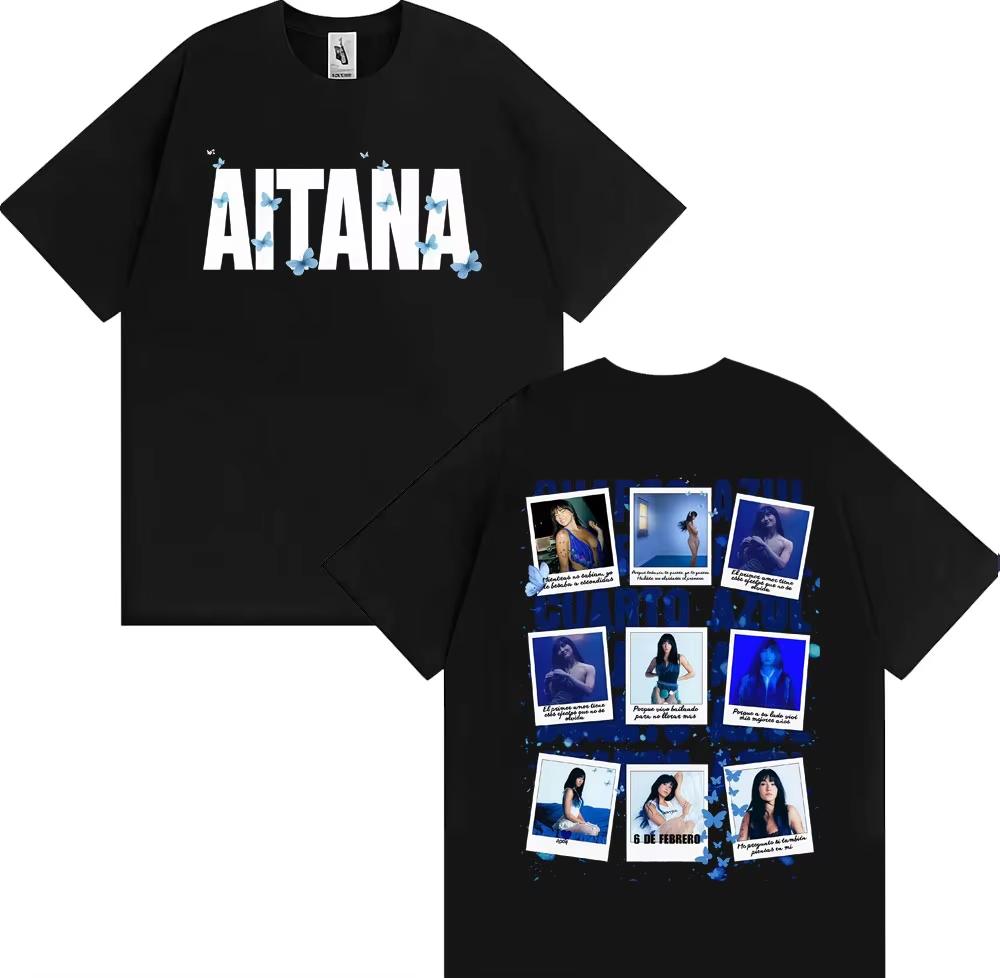 

Singer Aitana Cuarto Azul Album Tour T Shirt 2026 Summer New Unisex Womens Fashion Casual 100 Cotton Aesthetic Oversized Tshirt 4XL