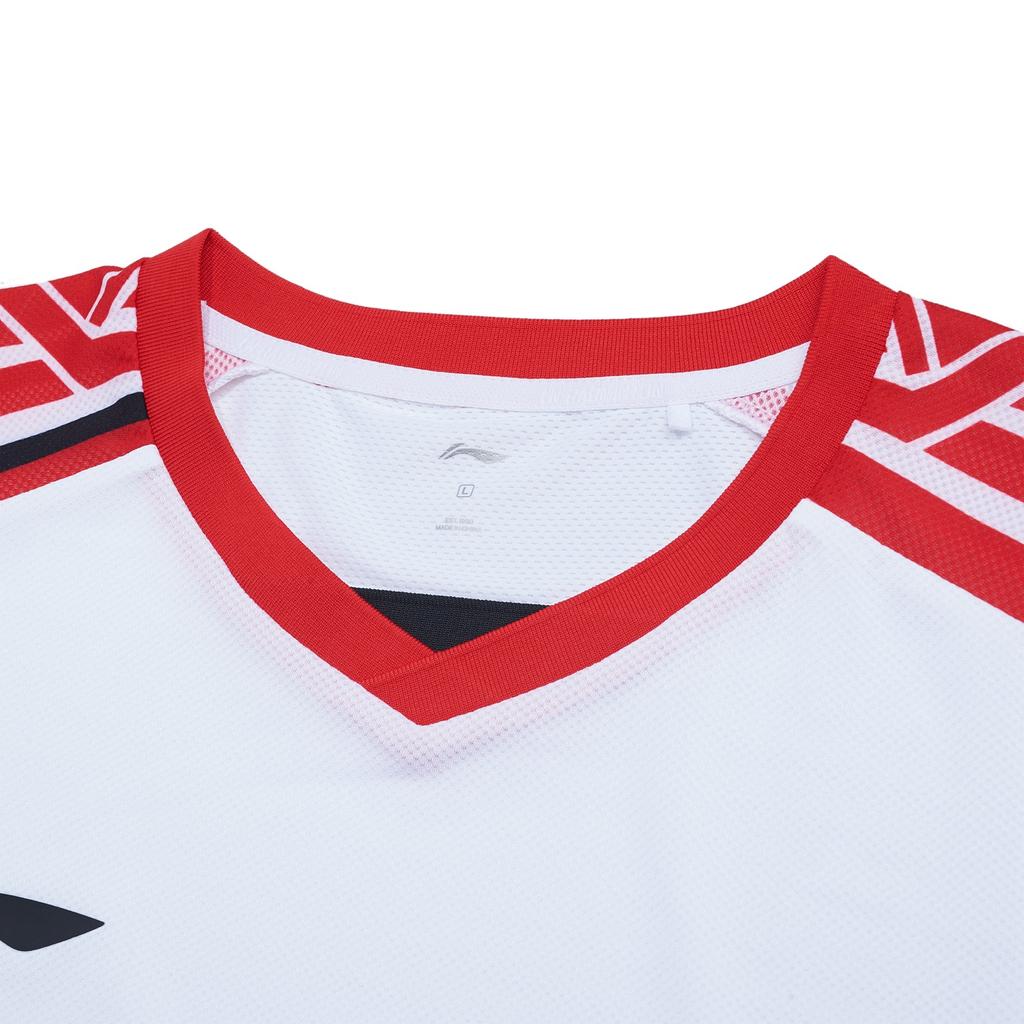 Li Ning Badminton Series Quick-Dry Short Sleeve T-Shirt Unisex Tops Standard-White AAYT055-1