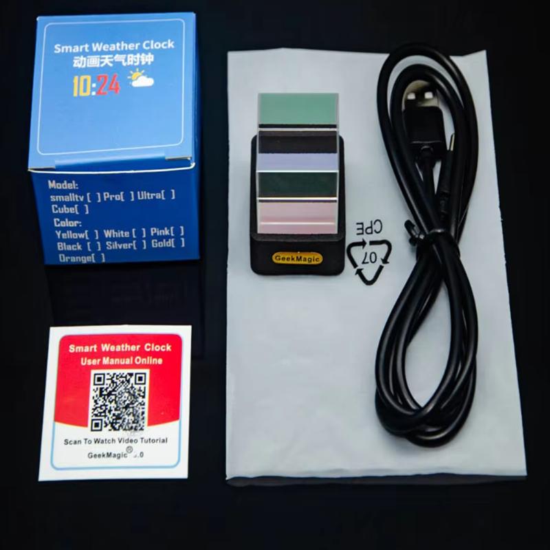 Kristallwürfel Fotoanzeige Holographische Desktop Smart Wetterstation Digitaluhr Mit GIF-Animationen Album