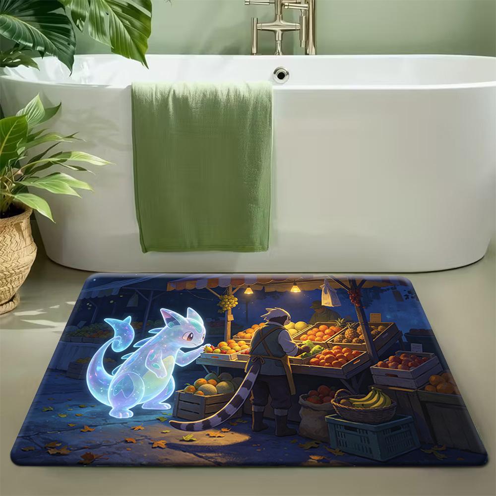Dragon on Giant Sheep Starry Night Lightning Farm Non-Slip Doormat Soft Floor Mat 40x60cm