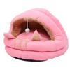 Domek dla kota Bardzo miękki Zdejmowany Możliwy do prania Urocze uszy Wyściełana budka Jaskinia łóżko dla kota do wewnątrz Różowy