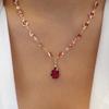 Rainbow Crystal Gemstone Retro Choker Colored Zircon Necklace For Women Simple Clavicle Chain Jewelry Wear Accessories