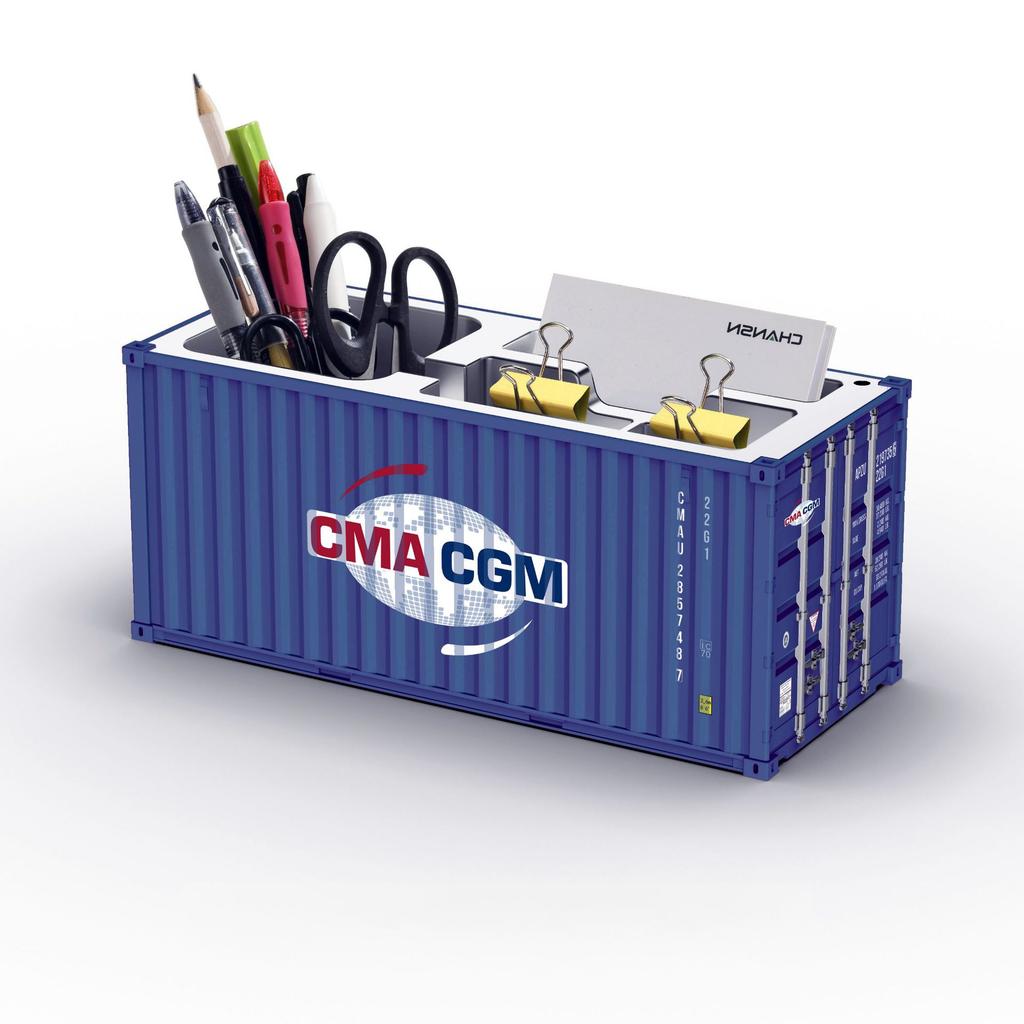 Simulated Ocean Freight Container Model Pen Holder Storage Box New Plastic Storage Box Desktop Storage Rack