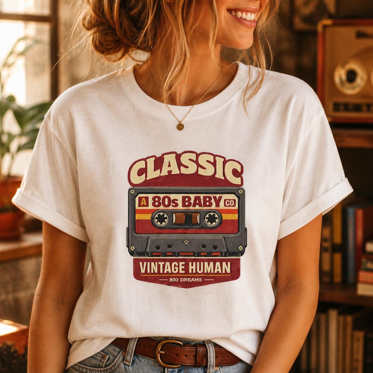 Classic 80s Baby Cassette Tape Shirt, Retro Vintage Human Tee XL