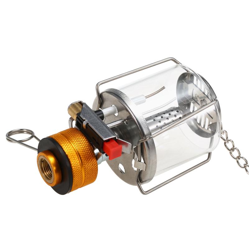 Outdoor Portable Camping Gas Lantern Piezo Ignition Mini Gas Tent Lamp Light with 3 Mantles and Adapter Portable Gas Lantern