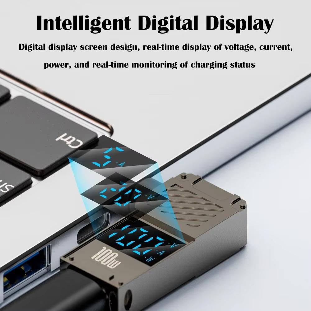 PD 100W Laptop Charging Adapter Type-C to DC 7.9x0.9mm Digital Display Fast Charging Converter