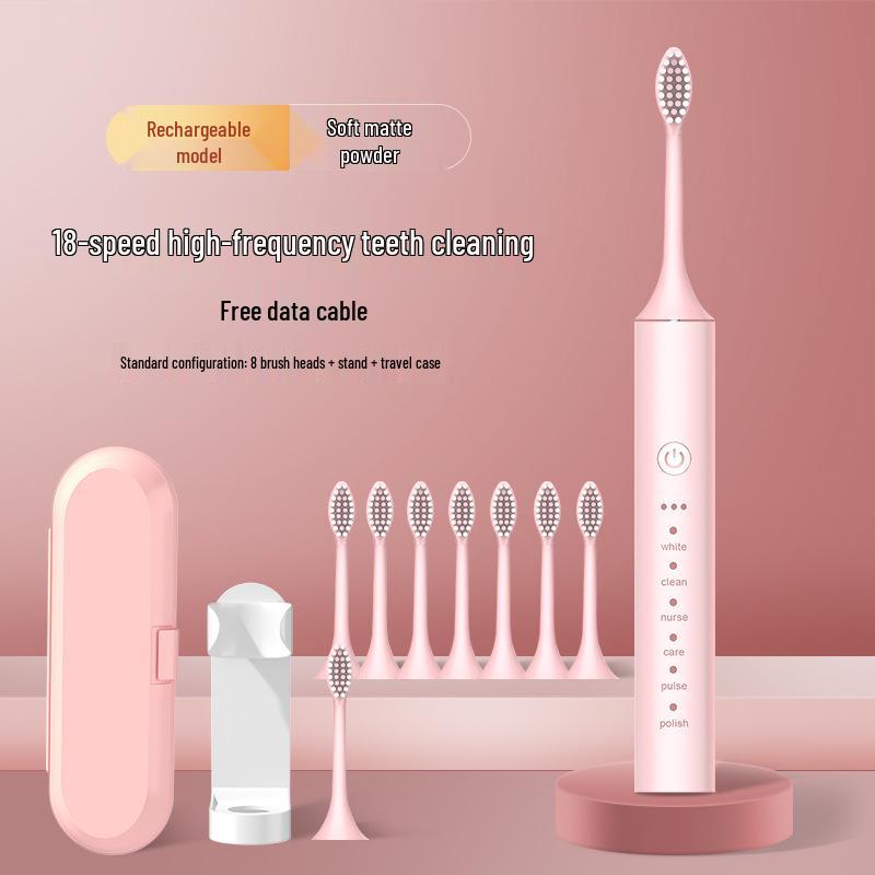 Unisex Rechargeable Ultrasonic Soft Bristle Electric Toothbrush for Home & Travel