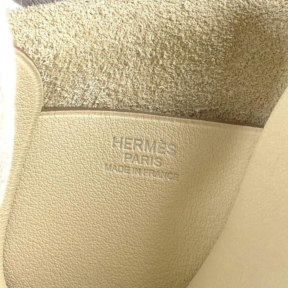 HERMES Wilvort 24 Tote Bag Shoulder Bag Leather IvoryBased/Brown