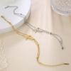 Skyrim Minimalist Hollow Cross Bracelet Stainless Steel Gothic Cross Paper Clip Chain Bracelet Couple Jewelry Party