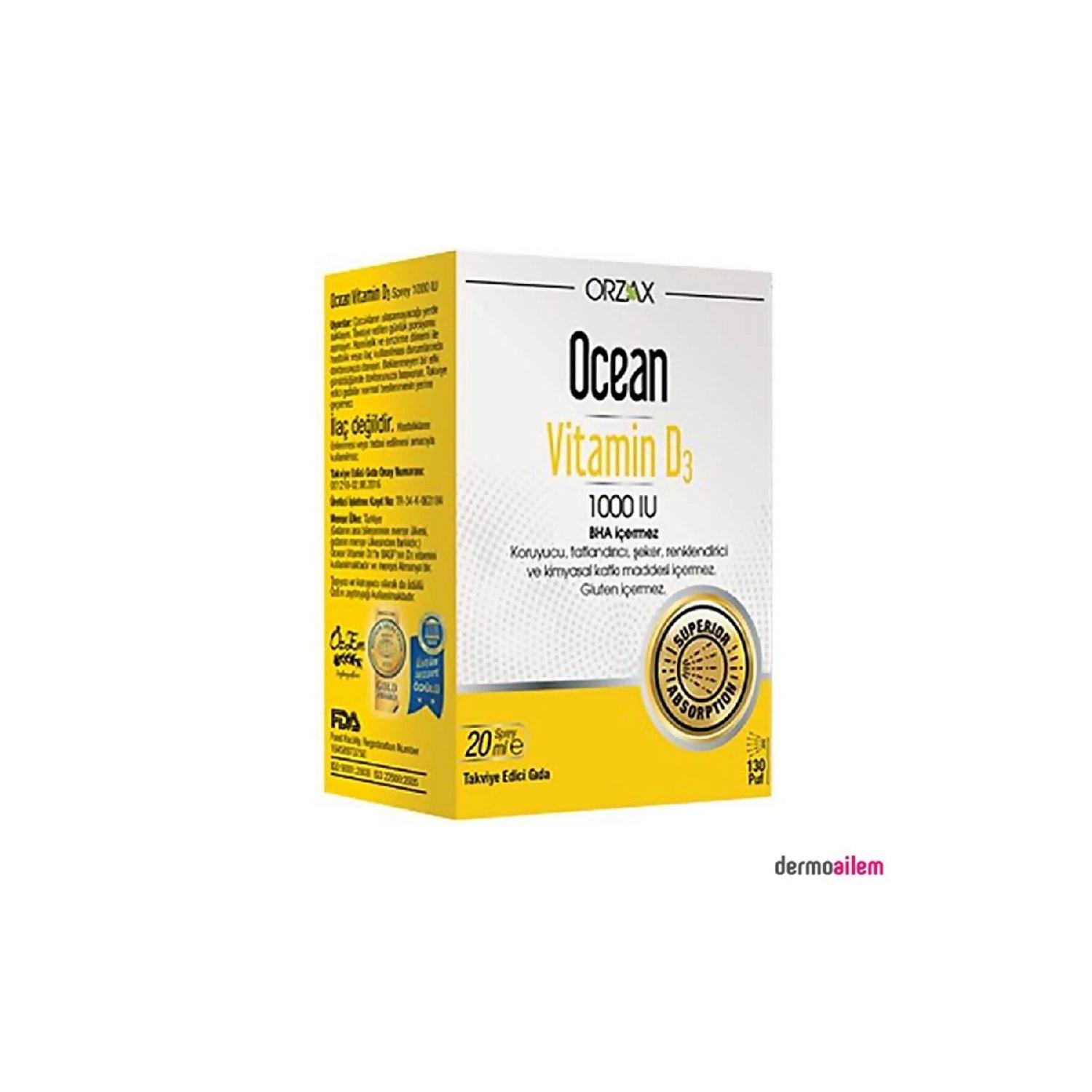 

Ocean Vitamin D3 1000 Iu Spray 20 Ml