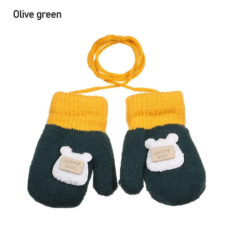 Thicken Mittens for Children Kids Mittens Winter Cute Knitted Gloves Toddler Warm Rope 1-6Years Boy Girl Baby Hand Gloves