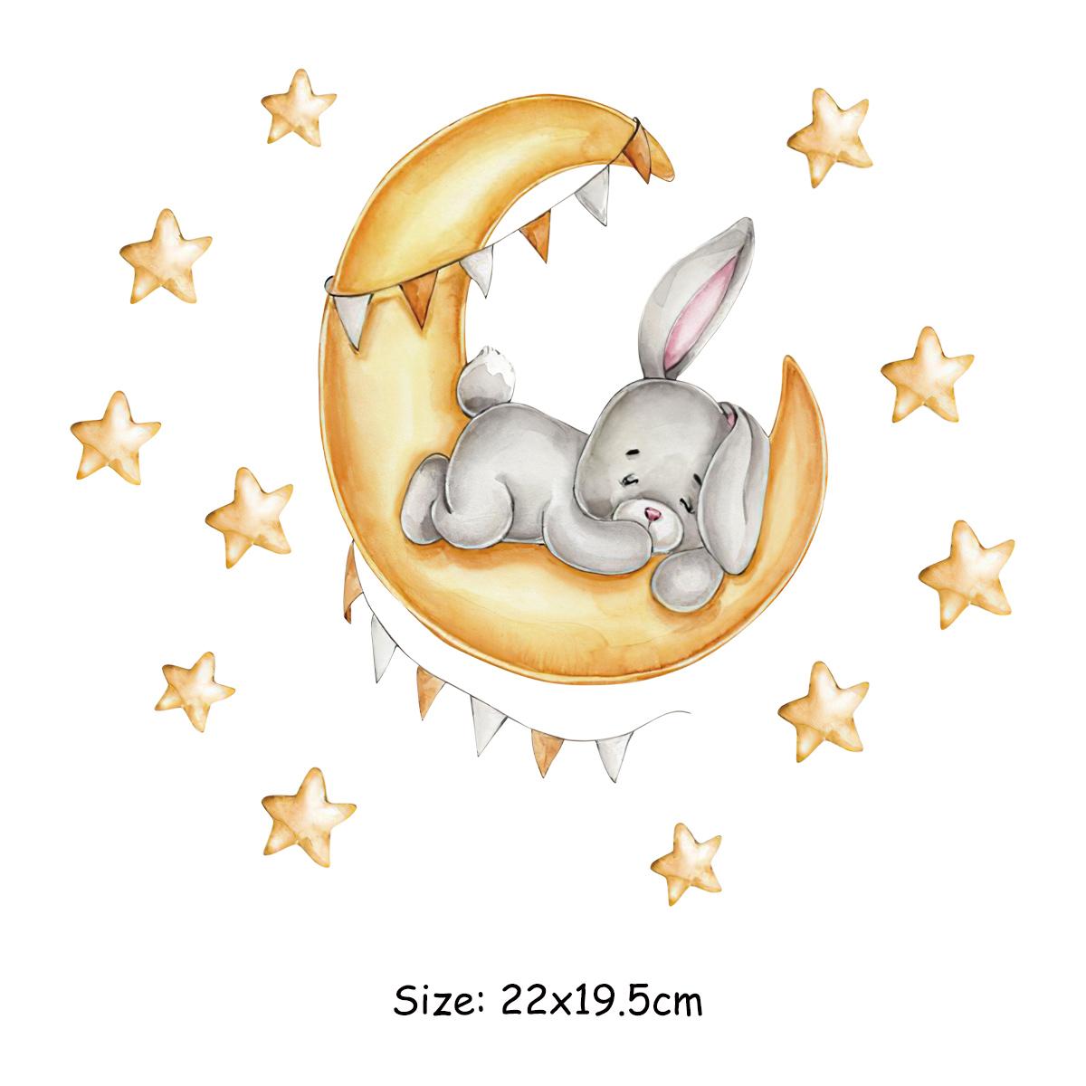 

Серый кролик лежит на луне, теплопередающая пленка, симпатичный маленький зверек, кролик, звездный флаг, виниловая нашивка с термопереносной печатью, для бейсбольной кепки, обуви, одежды