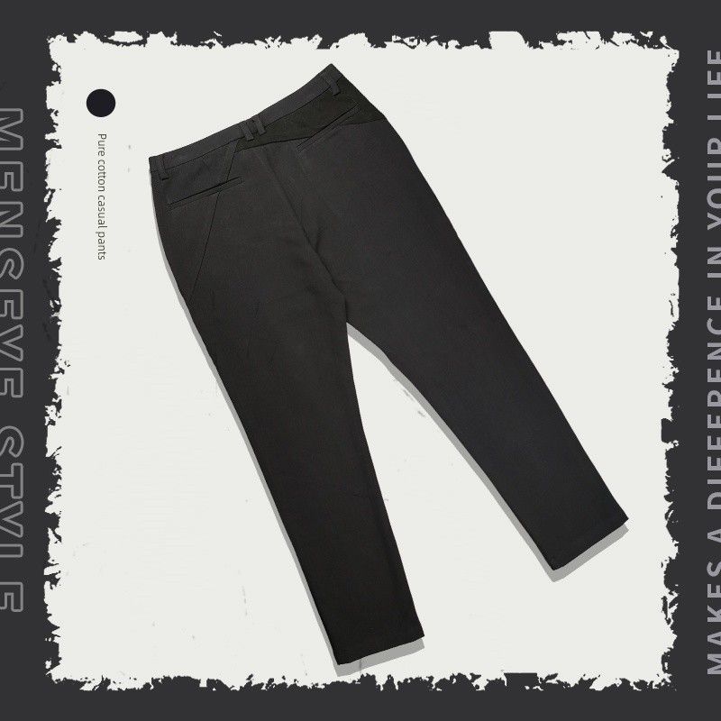 Menseye Menseye Oblique Placket Business Casual Pants