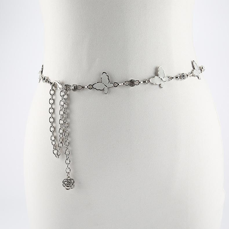Fashion Metal Butterfly Design Women Waist Chain For Dress And Shirt Styling