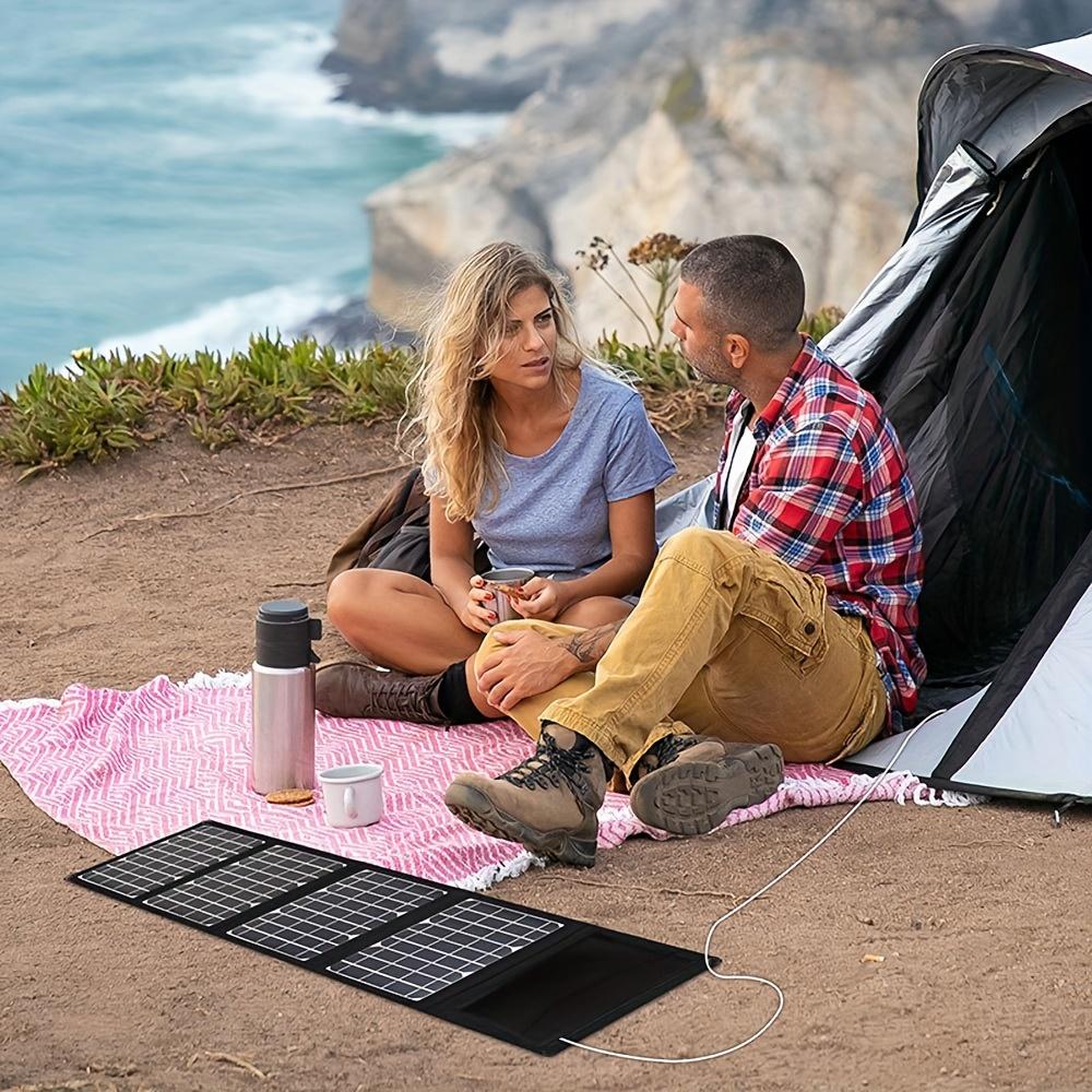 Cargador de panel solar plegable portátil, kit de panel solar de alta eficiencia de 18V, QC3.0 DC3.0, adecuado para camping