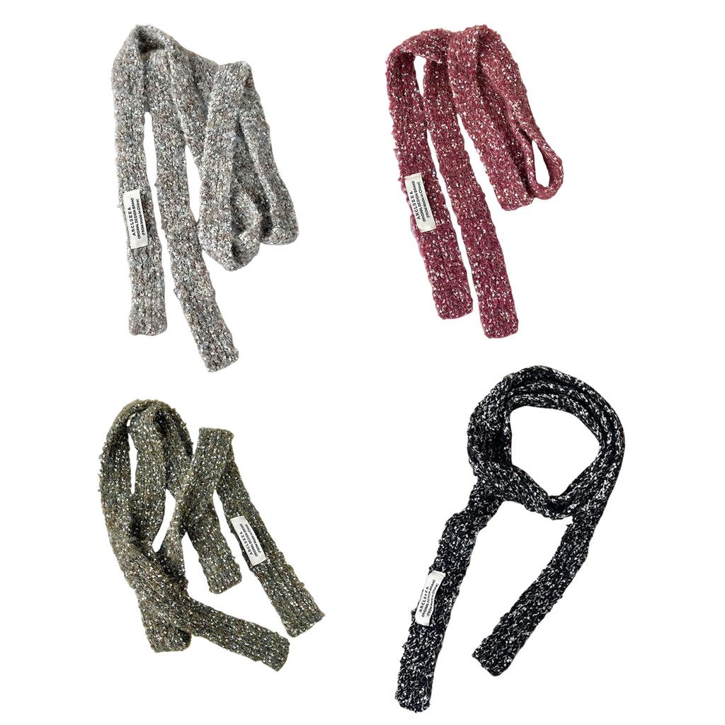 Knit Scarf for Women Long Skinny Belt Necktie Neck Scarf Girls Photo Props Long Neckerchief Skinny Scarf Necktie