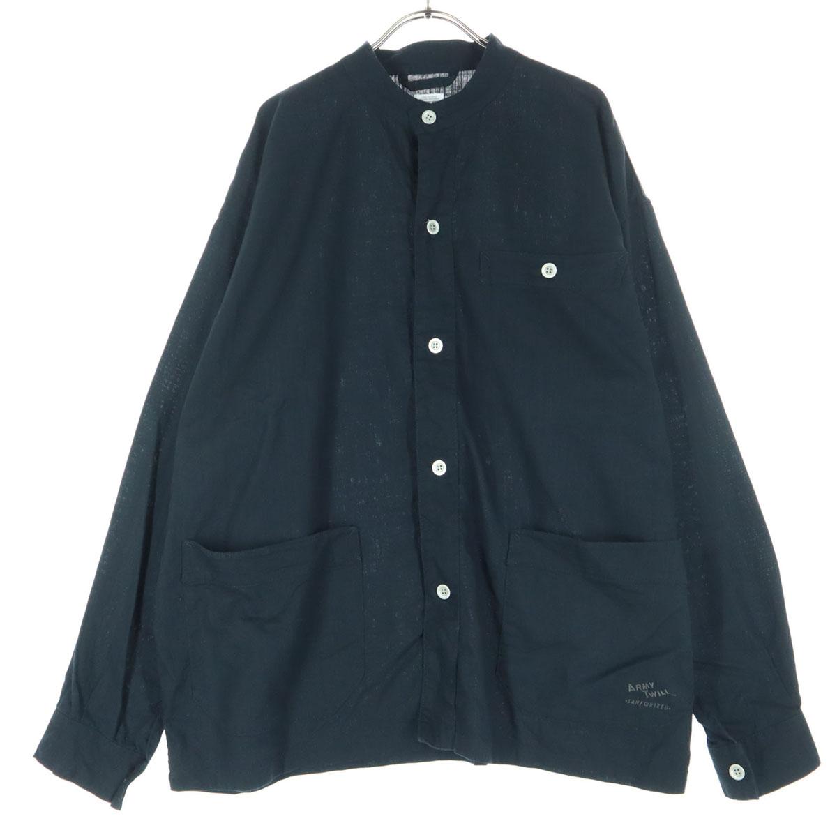 

ARMY TWILL Long sleeve Cotton shirt M black Men s Used