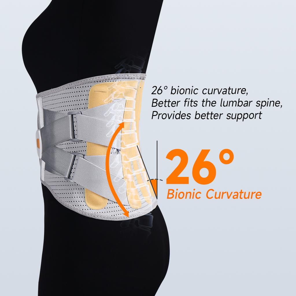 Professional Waist Support Belt with 5 Memory Steel Plates Adjustable Breathable for Work Running Fitness Free 5 Resin Strips