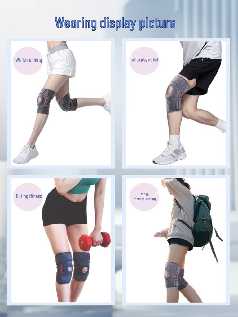 Breathable Open-Patella Knee Brace with Silicone Spring Meniscus Support