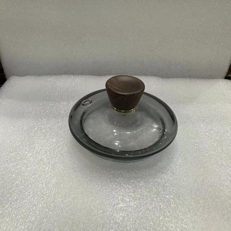 Yipan High Borosilicate Glass Teapot with Walnut Handle, Smoky Grey (Set of 2)