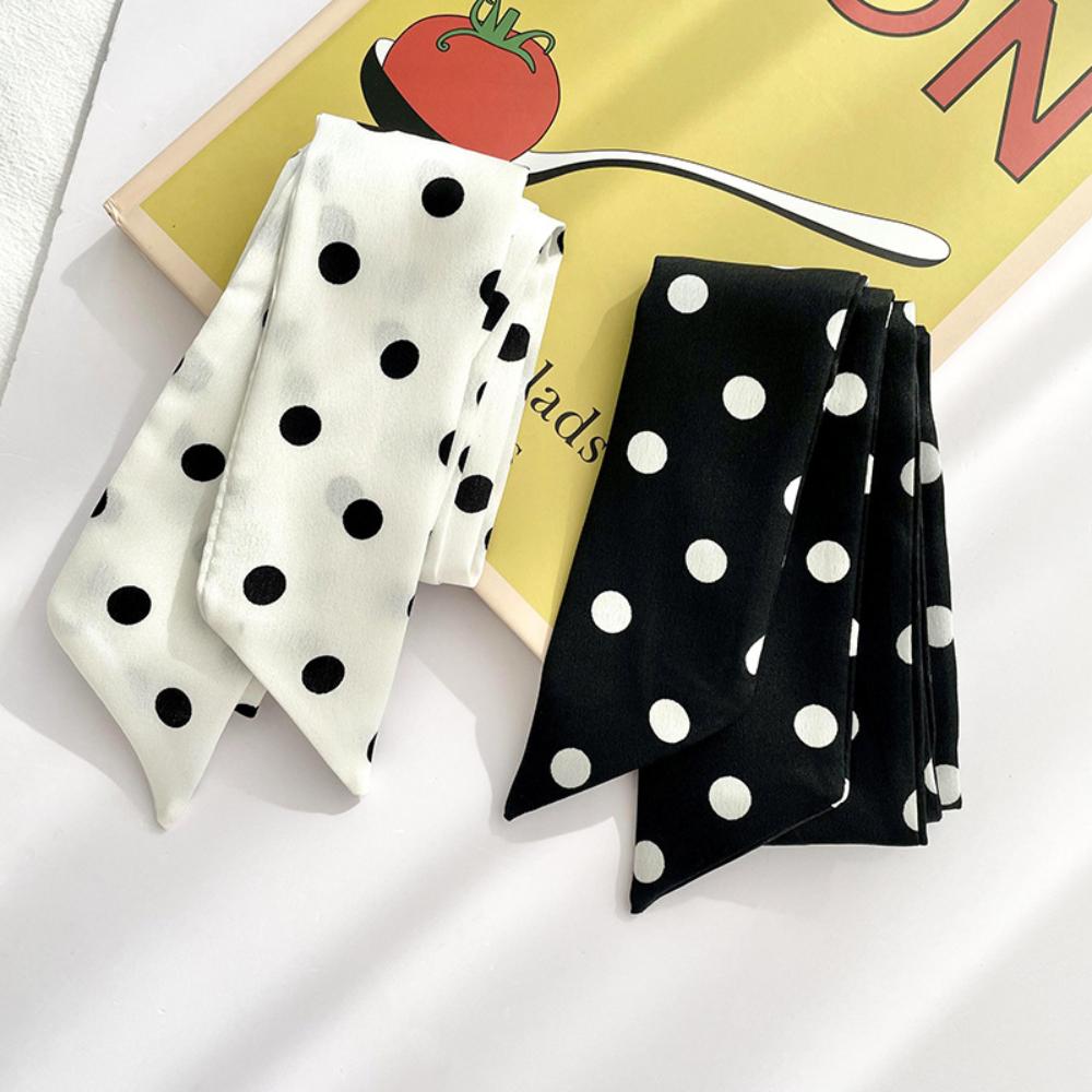 1Pc Fashion Ribbon Polka Dot Scarf Printed Thin Scarf Headband Korean Style Neckerchief Long Scarves Wedding