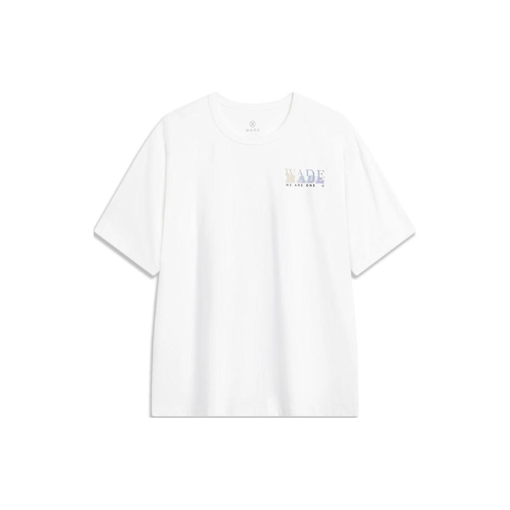 Li-Ning Printed Letter Round Neck Loose Fit Short Sleeve T-Shirt Men Tops White AHSU361-4