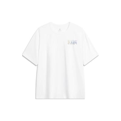 Printed Letter Round Neck Loose Fit Short Sleeve T-Shirt Men Tops White AHSU361-4