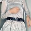 Women Belt Pu Leather Pin Buckle Punk Wind Jeans  Free Size Grommet Belts