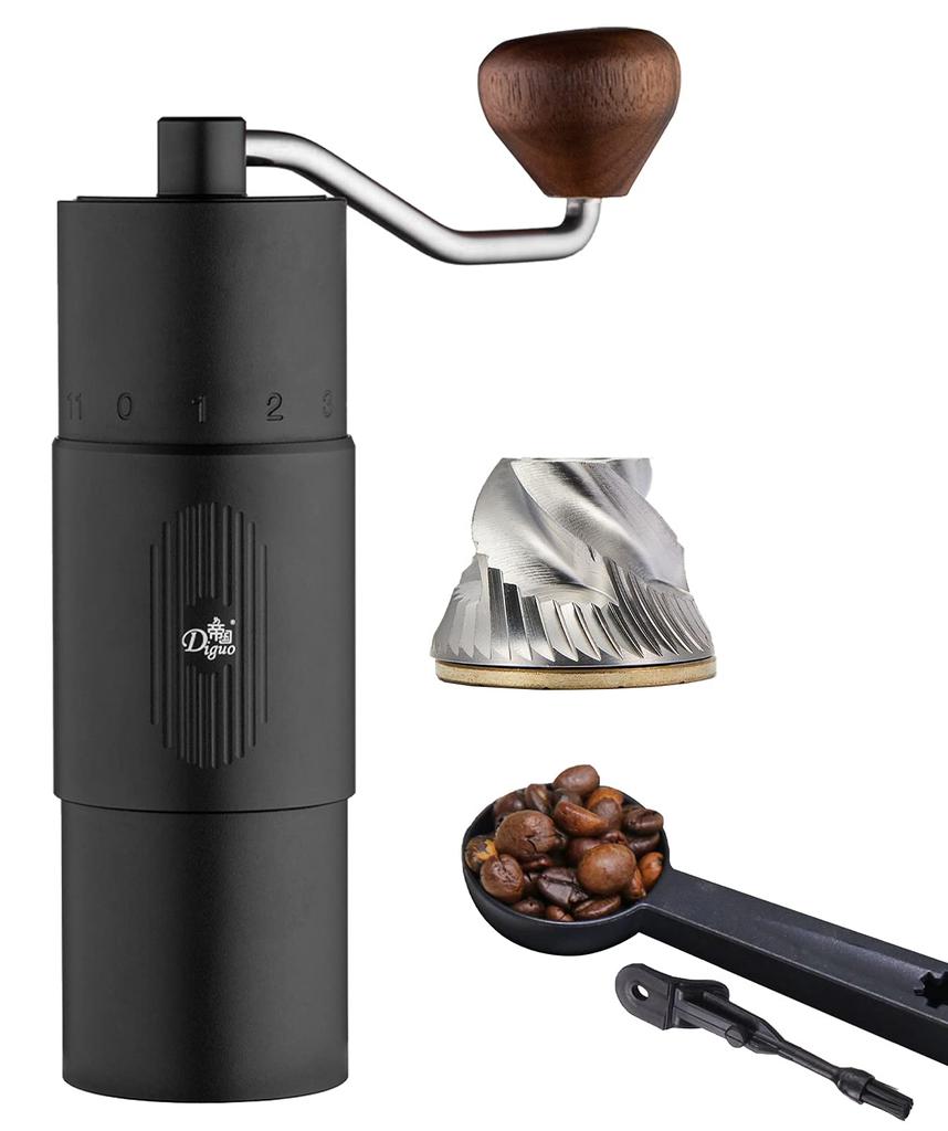 Manual Coffee Grinder with Stainless Steel Mortar and Visible Grinding Dial, High-Precision Grinding, Labor-Saving Grinding, Compact Design,