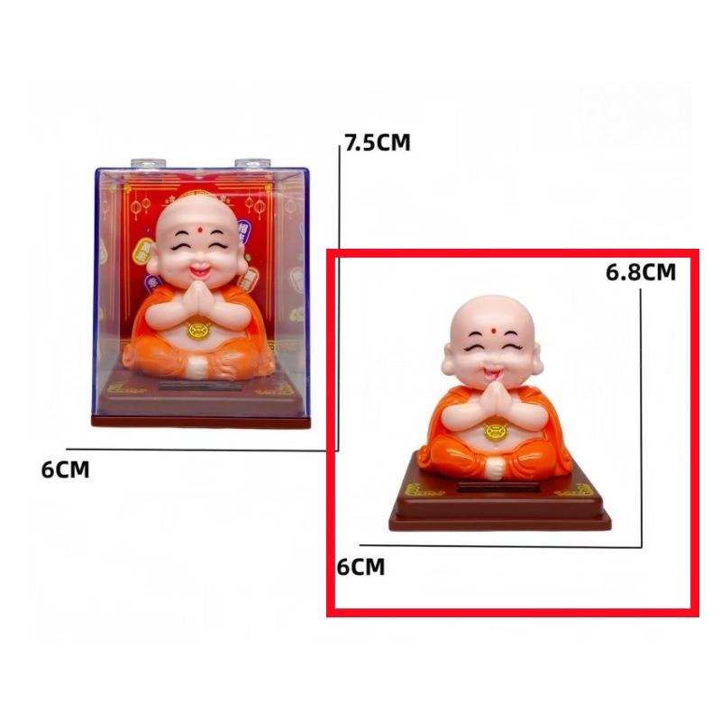 1Pcs Auto Shaking Little Monk Car Interior Accessories Toy Mini Solar Powered Little Monk Car Ornament Desktop Office Decoration