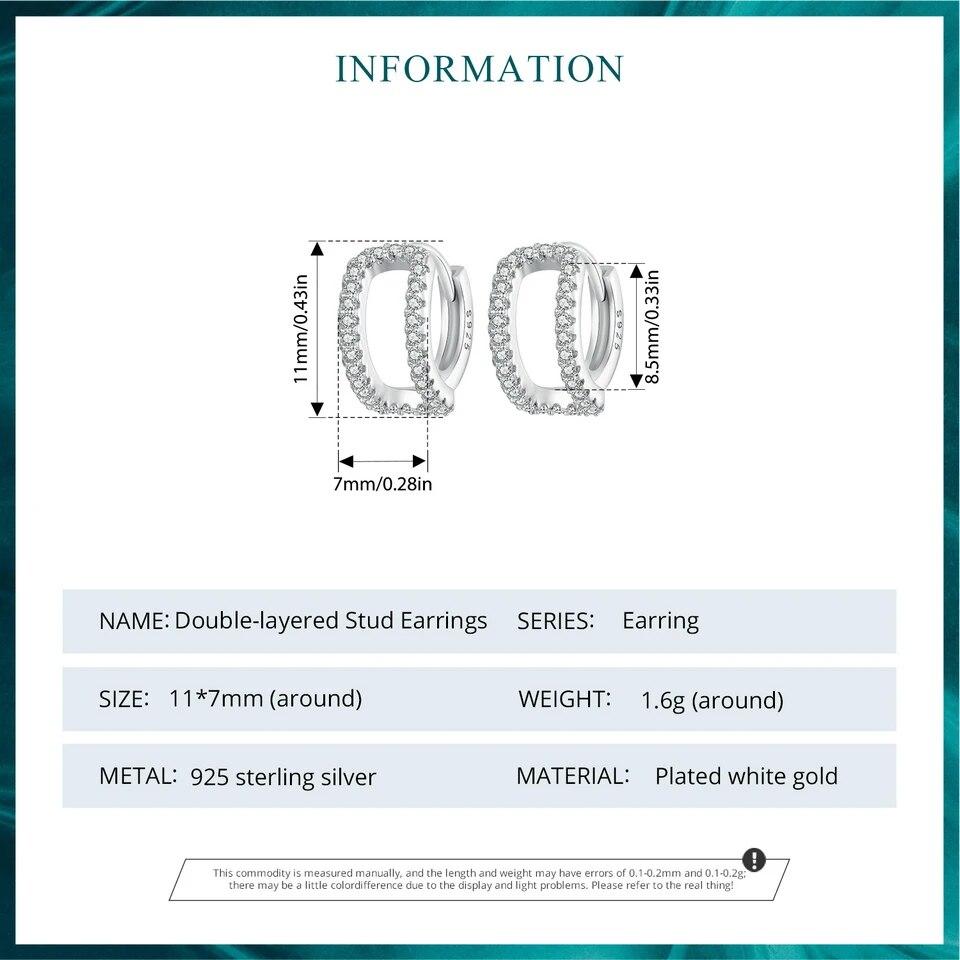 BAMOER White Gold Plated Huggie Earrings Small Hoop Earrings for Women, 925 Sterling Silver Hypoallergenic CZ Earrings