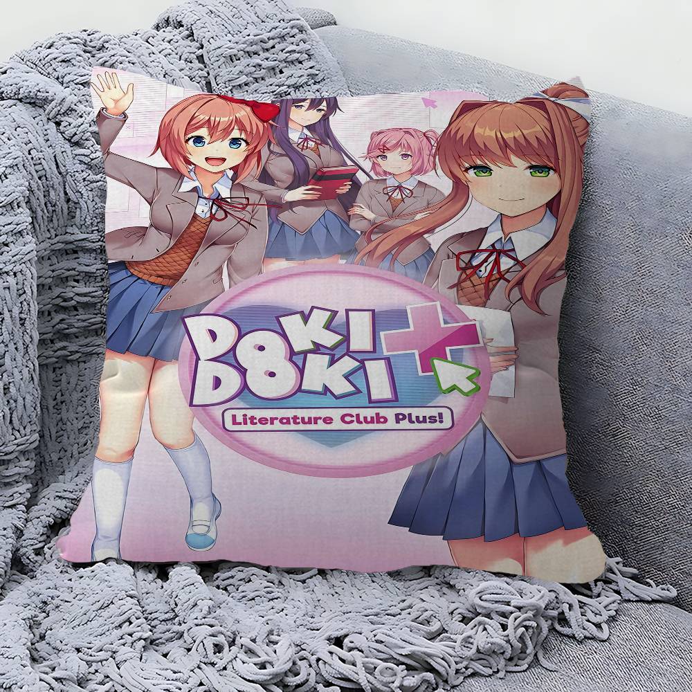 Anime D-Doki Literatuare DDLC Maple Design Cushion Cover Happy Autumn Harvest Decor Holiday Decorati Pillow Cover