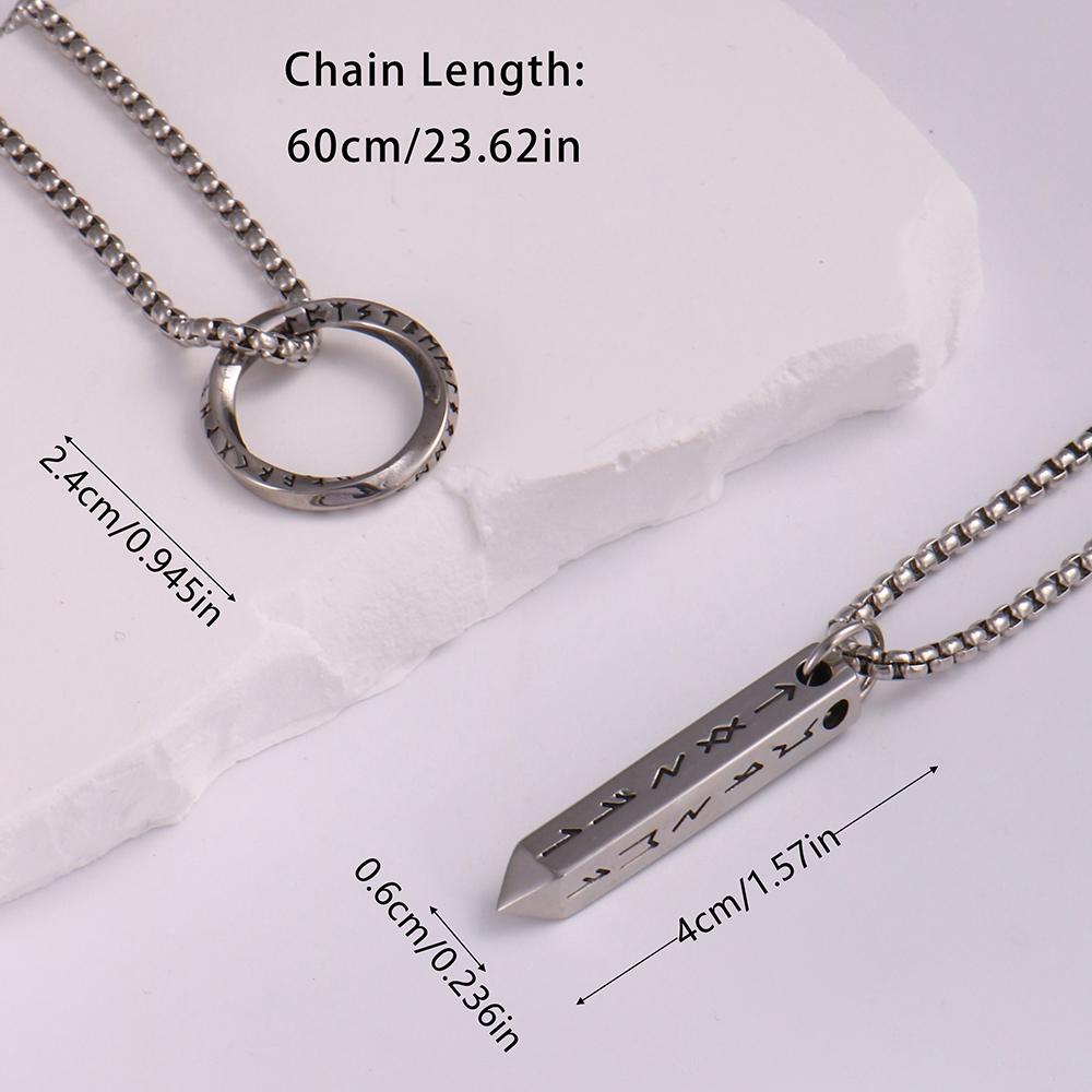 Stainless Steel Male Necklaces for Man Rune Pendant Necklace Man Vikings Accessories Collar Hombre Fathers Day Gifts