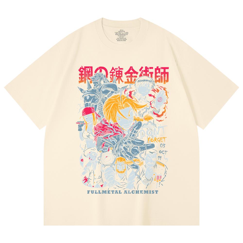 230 Gsm 100% Cotton Fullmetal Alchemist V1 Print Unisex Heavy Cotton T Shirt